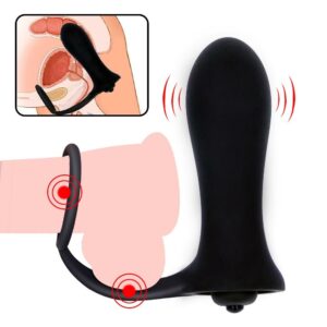 Silicone Prostate Massager Cock Ring Vibrator
