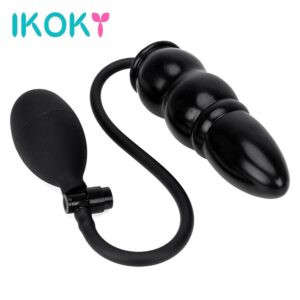 IKOKY Inflatable Anal Plug Expandable Butt Plug With Pump Adult Products Silicone Sex Toys for Women Men Anal Dilator Massager