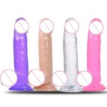 Soft 21cm long Realistic Jelly Dildo with Strong Suction Cup