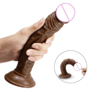 Silicone Brown Dildo with Suction cup