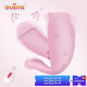 GUIMI Remote Cat Vibrator G-spot Dildo Vibrador Vagina Tight Vibrating Perineum Massager Tail Stimulator Sex Toys for Woman