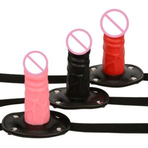 4 Colors Open Mouth Penis Gag Oral Dildo Plug Leather Fetish Bdsm Bondage Restraints Adult Sex Toys for Couples Women