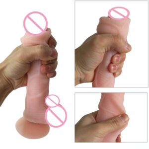 Female Super Realistic Dildo Touch Lifelike Skin Soft Silicone Foreskin Dick Woman Sex Toys Suction Cup Penis Real Man Felling